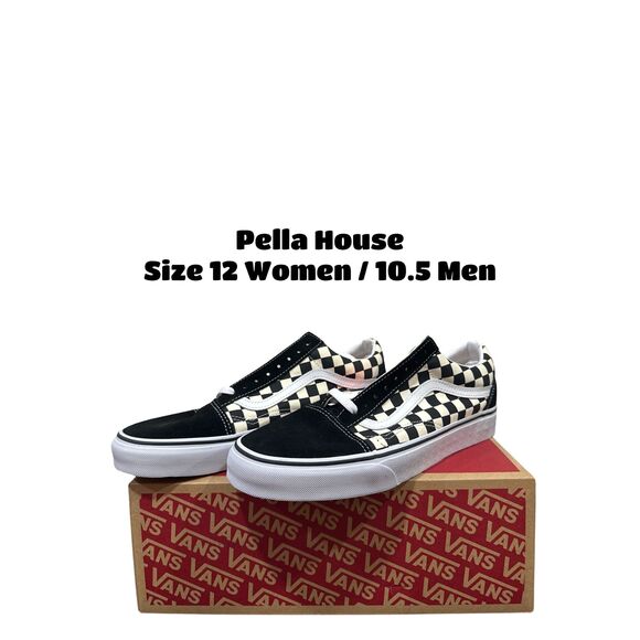 Vans Shoes - Vans Old Skool Skate Sneaker Shoes Black White Size Women 12 - Men 10.5